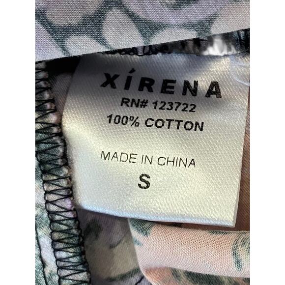 Xirena Nyla Floral Ruffle Shoulder Long Sleeve Cotton Dress In Multi Size Small - Picture 8 of 11